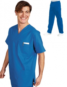 Foto Isacco Casacca e Pantalone azzurro sanitario azzurro sanitario